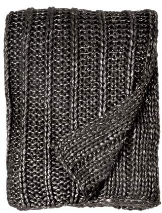 Metallic Rib Knit Throw
