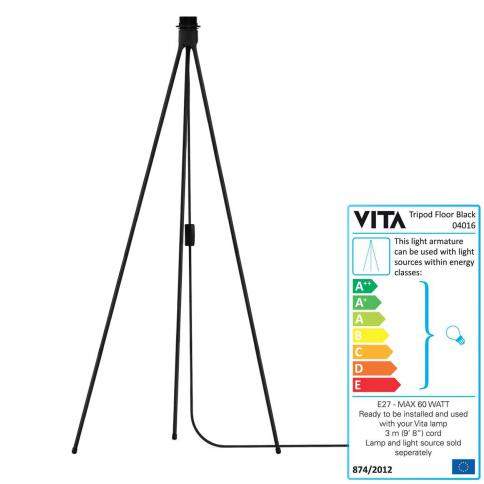 VITA COPENHAGEN Lampenfuß Tripod Floor für Lampe Eos, matt/ schwarz