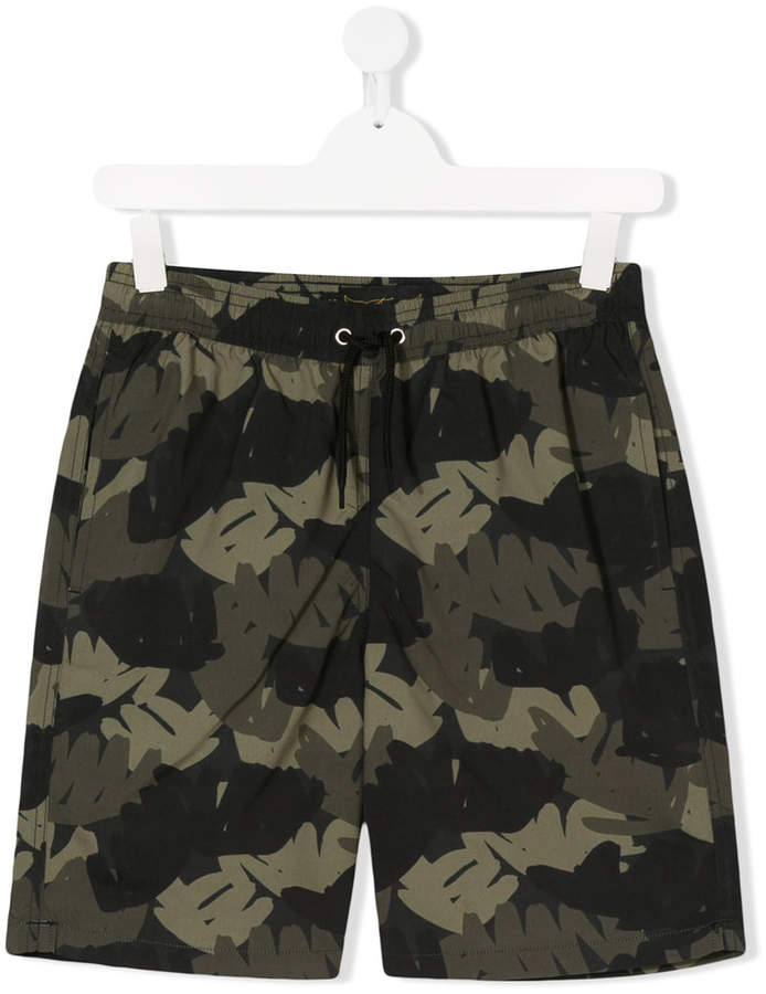 tropical palm camouflage shorts