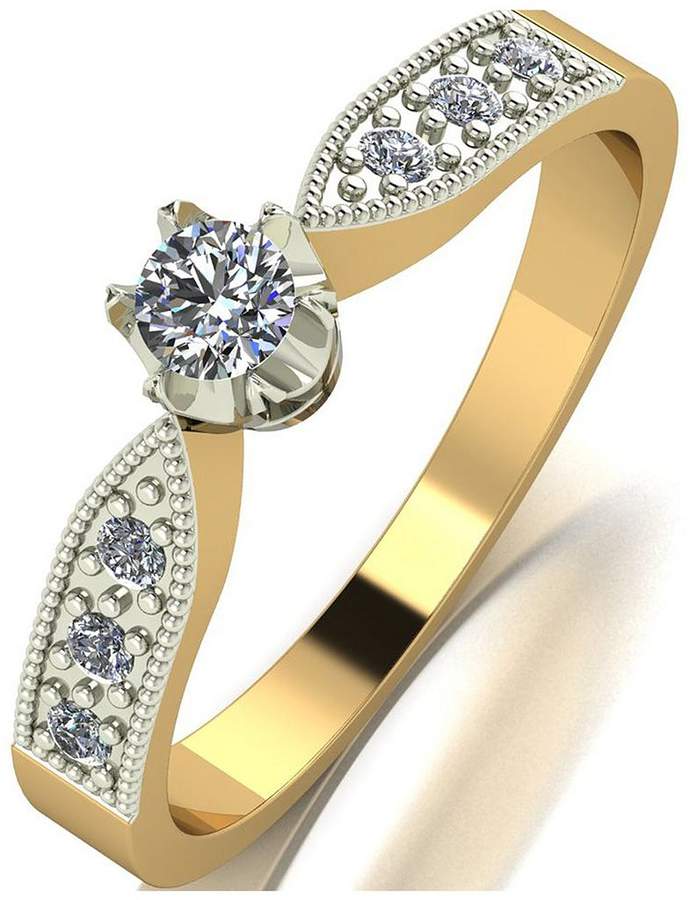 Love DIAMOND Love Diamond 9ct Yellow Gold 25pts Total Diamond Solitaire Ring