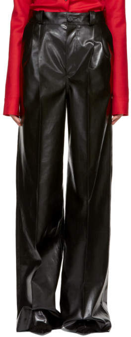 Kwaidan Editions Black Faux-leather Wide-leg Trousers
