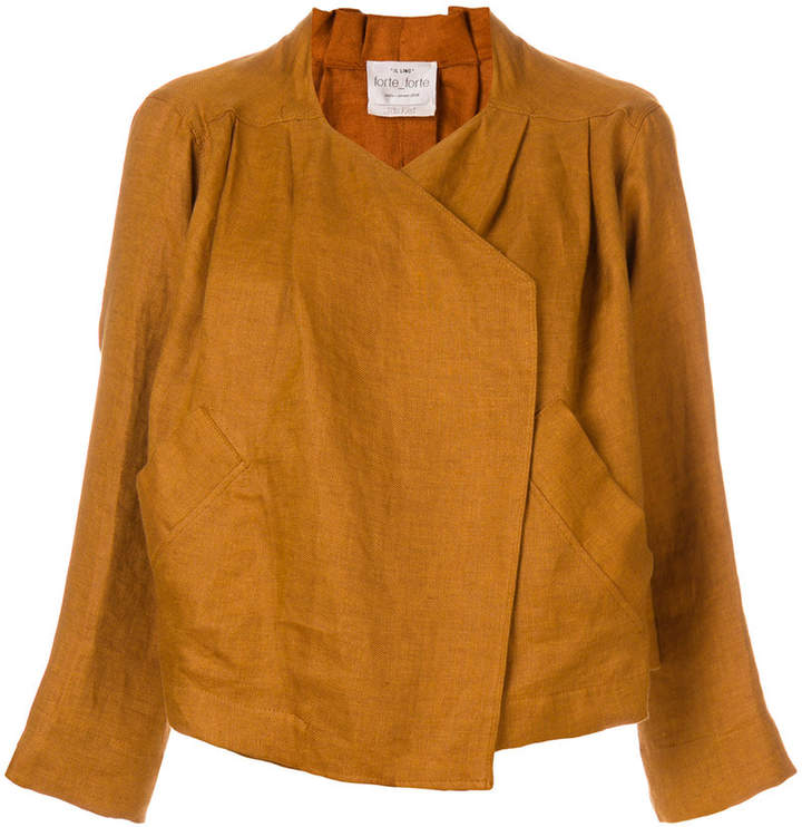 off-centre cropped jacket