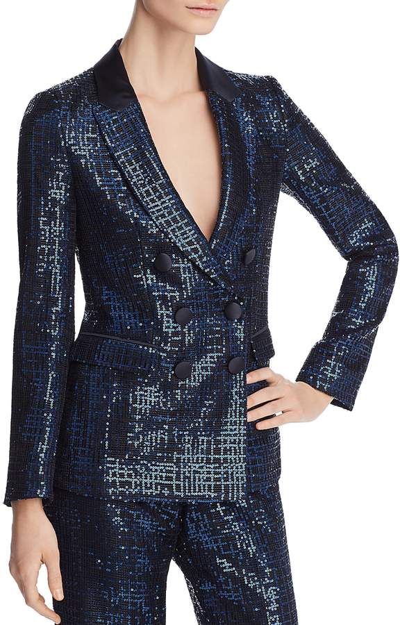 Double-Breasted Sequined Blazer