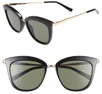 Caliente 53Mm Cat Eye Sunglasses - Black/ Gold