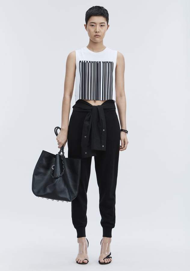 EXCLUSIVE CREWNECK CROP TOP WITH BONDED BARCODE