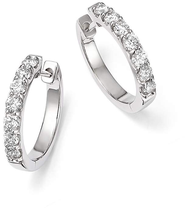 Diamond Small Hoop Earrings in 14K White Gold, 0.70 ct. t.w. - 100% Exclusive
