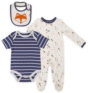 asher and olivia® 3-Piece Woodland Fox Layette Set in Blue