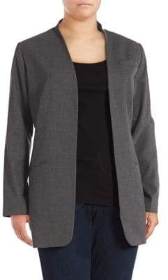 Plus Textured Open Front Jacket