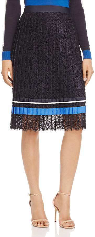 Minka Pleated Lace Skirt