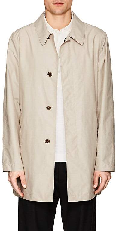 Men's Cotton-Blend Tech-Taffeta Raincoat