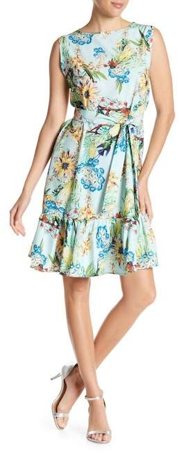 Anastasimo Ruffle Hem Floral Print Dress