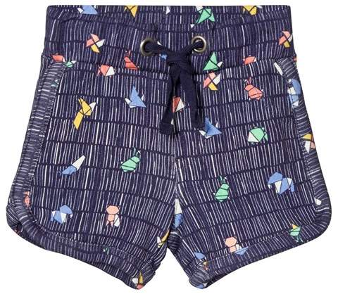 Tootsa MacGinty Navy Multicoloured Print Jersey Shorts