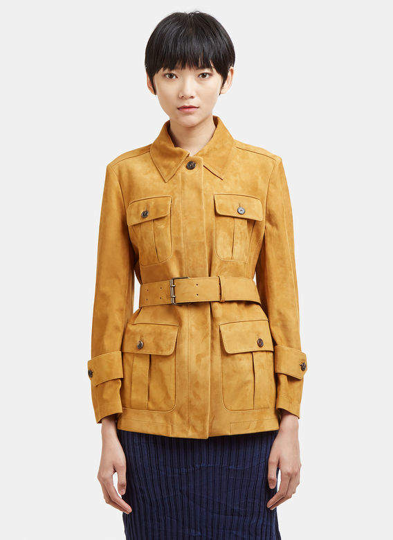 Suede Coach Jacket in Brown