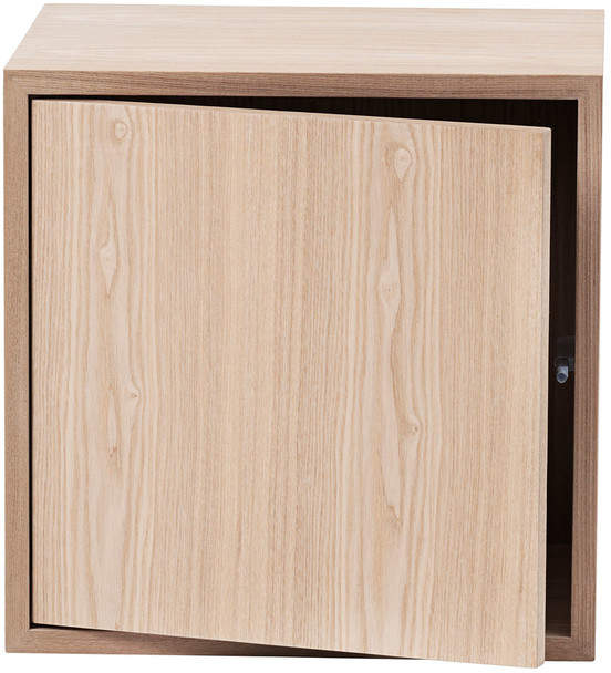 Muuto - Stacked Regalmodul mit Tür, medium, Esche