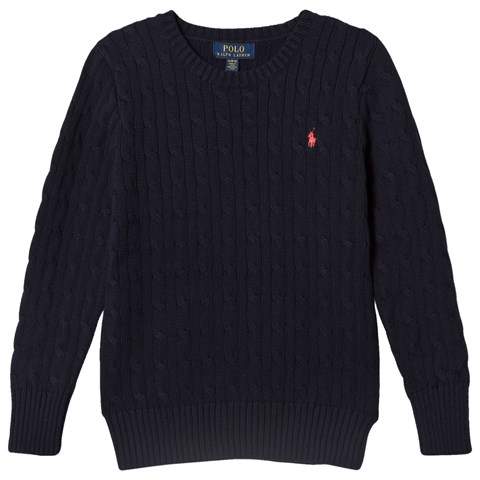 Navy Cotton Cable Jumper