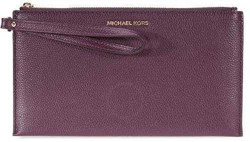 Michael Kors Mercer Leather Wristlet - Purple - 32F6GM9W3L-599 - ONE COLOR - STYLE