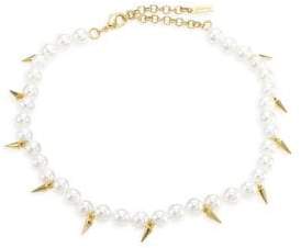Linda Shell Pearl Spike Choker Necklace