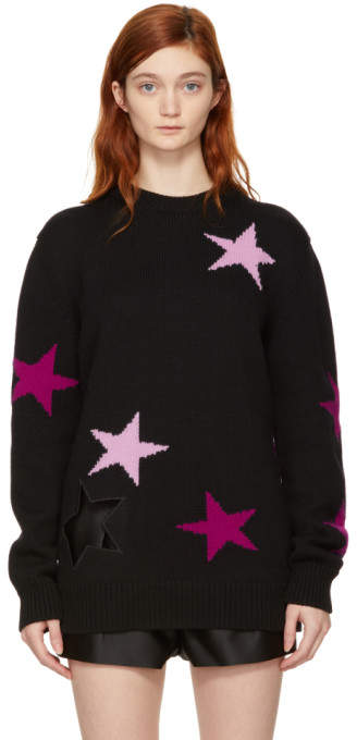 Black Oversized Stars Sweater