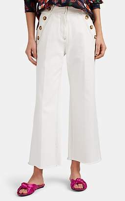 Derek Lam 10 Crosby Women's Button-Detailed Cotton Wide-Leg Culottes - White