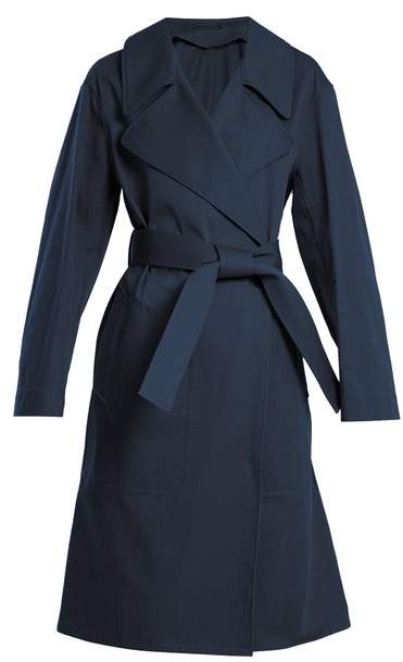 Oversized cotton-twill trench coat