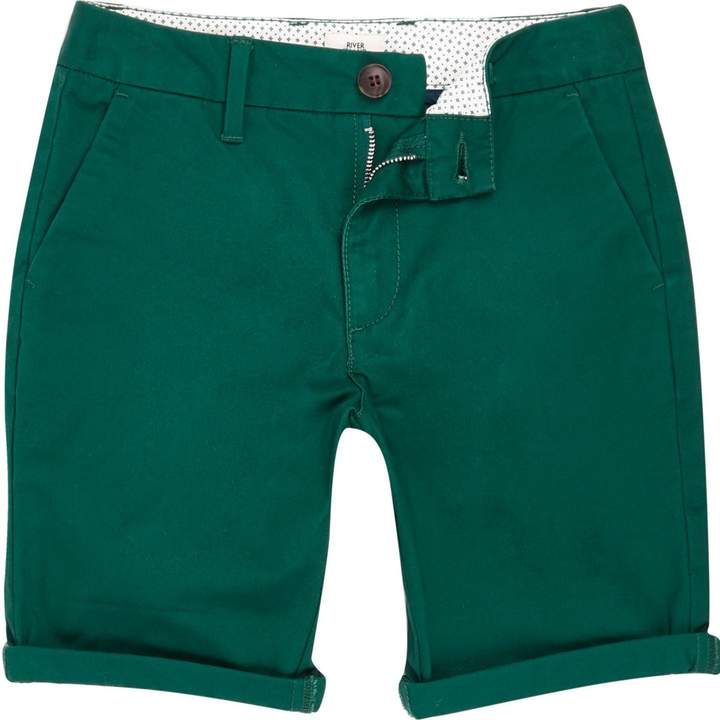 Boys Green smart chino shorts