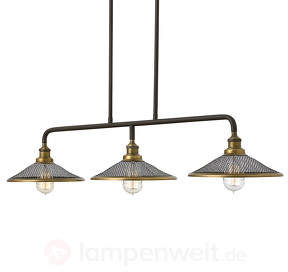 Großflächig ausleuchtende Pendellampe Rigby 3-flg.