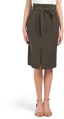Juniors Paperbag Waist Slit Skirt