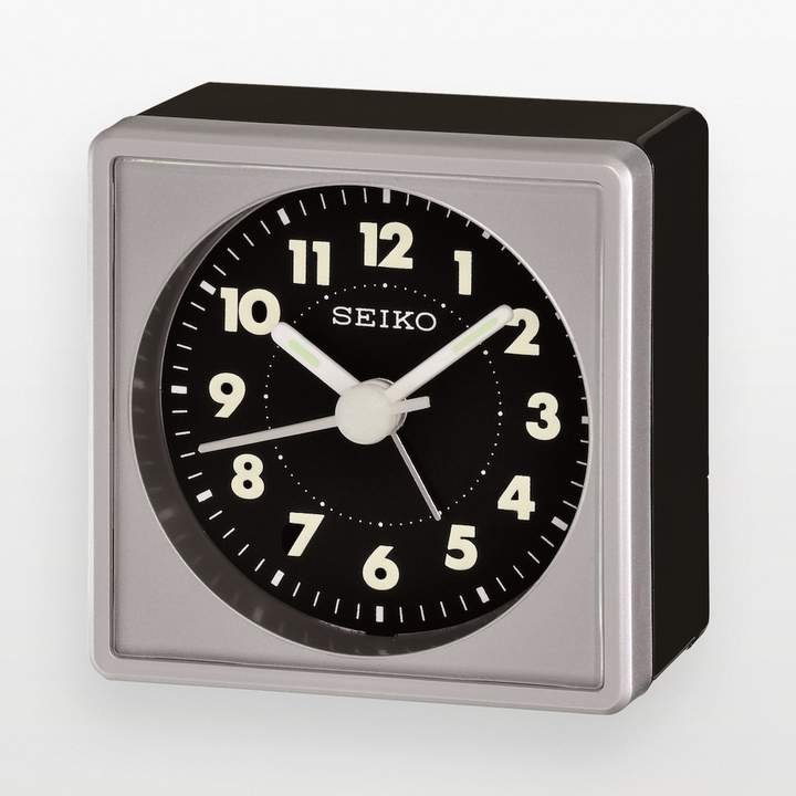 Black & Silver Tone Alarm Clock - QHE083SLH