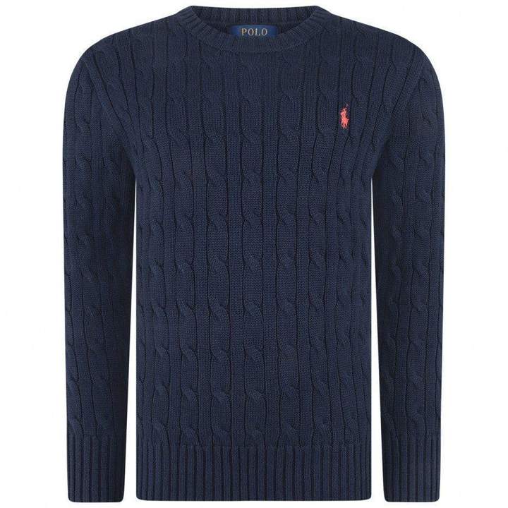 Ralph LaurenBoys Navy Cable Knit Sweater