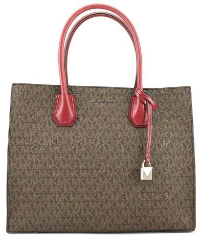 Michael Kors Large Mercer Logo Tote - Brown / Mulberry - BROWN/MULBERRY - STYLE