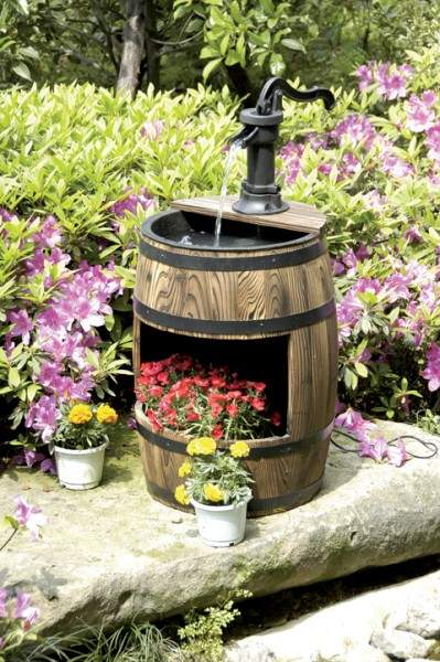 HTI-Line Sommerset Fass Gartenbrunnen