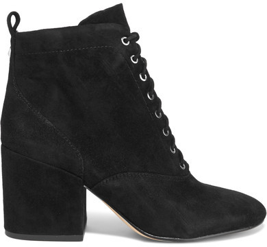 Sam Edelman - Tate Lace-up Suede Ankle Boots - Black