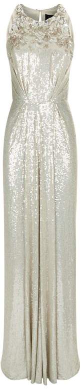 Crystal-Embellished Sequinned Gown