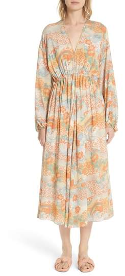 Norma Floral Print Silk Dress