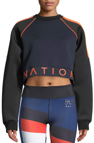 End Plate Cropped Pullover Sweatshirt