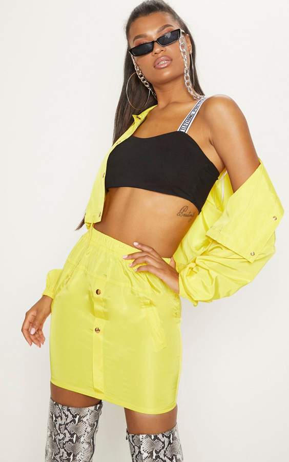 Yellow Shell Suit Mini Skirt