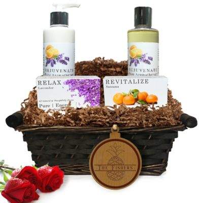 Pure Energy Apothecary Daily Delight Pure Aromatherapy Split Letter Pineapple Gift Basket