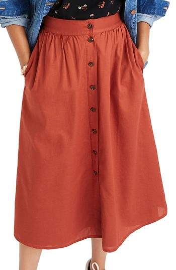 Palisade Button Front Midi Skirt