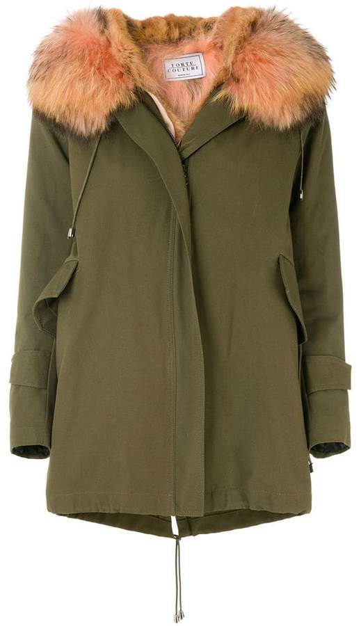 Forte Couture 'New Gala' Military-Mantel mit Waschbrpelzbesatz