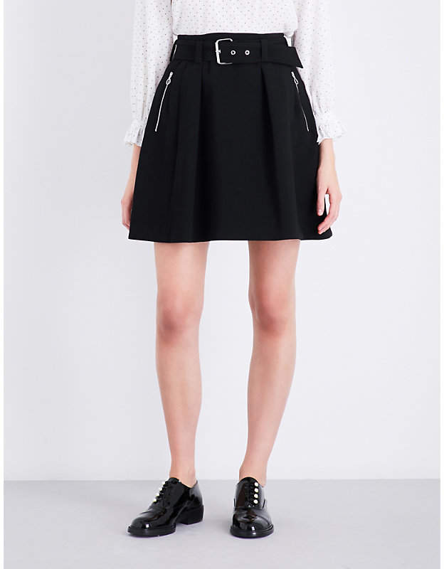 A-line high-rise woven skirt