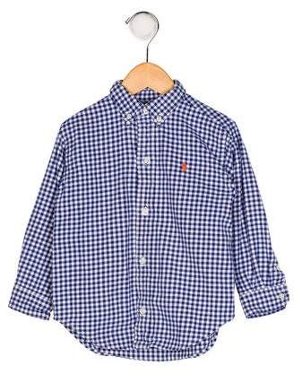 Boys' Gingham Button-Up Shirt