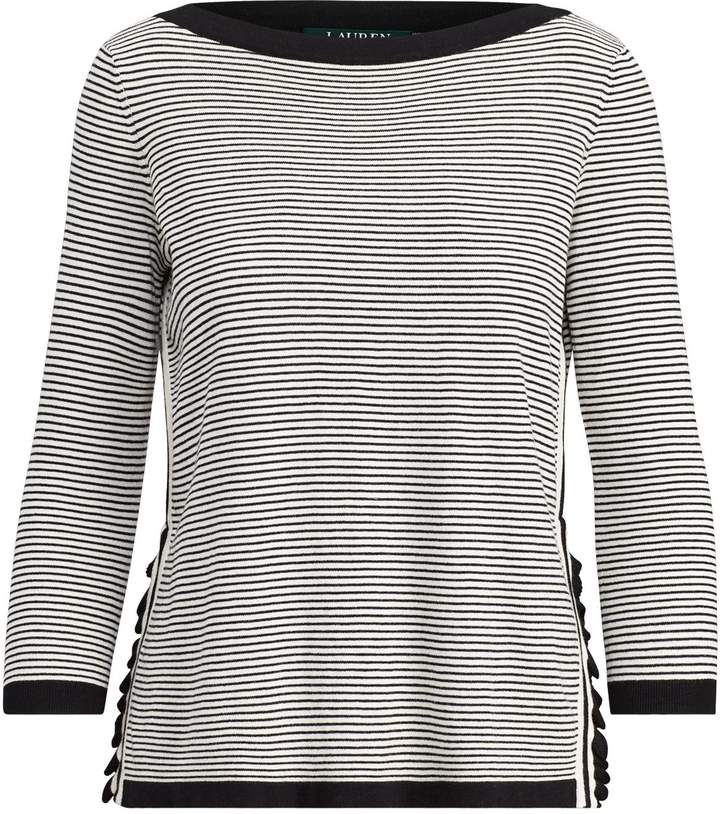 Ruffle-Trim Striped Sweater