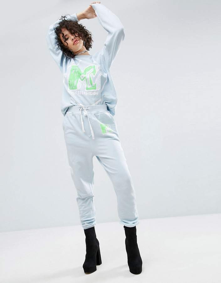 x MTV – Jogginghose mit Logoprint, Kombiteil