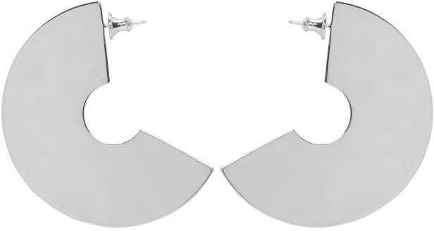 Faris Silver Large Disc Hoop Earrings