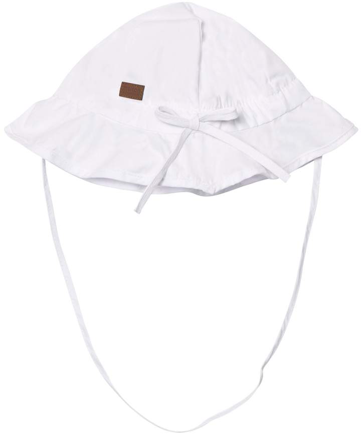 Melton White Hat with Brim & Bow