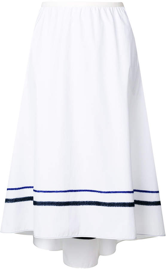 contrast stripe full skirt