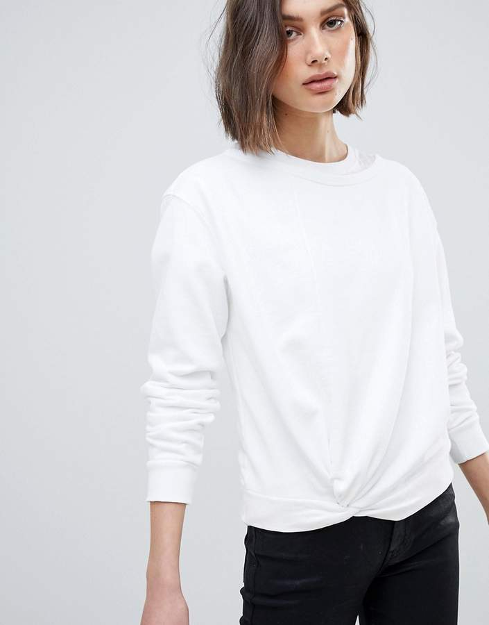 Sweatshirt with Knot Front
