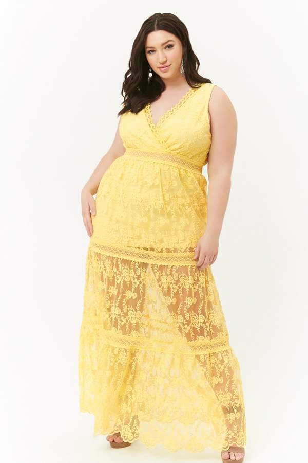 Plus Size Surplice Maxi Dress