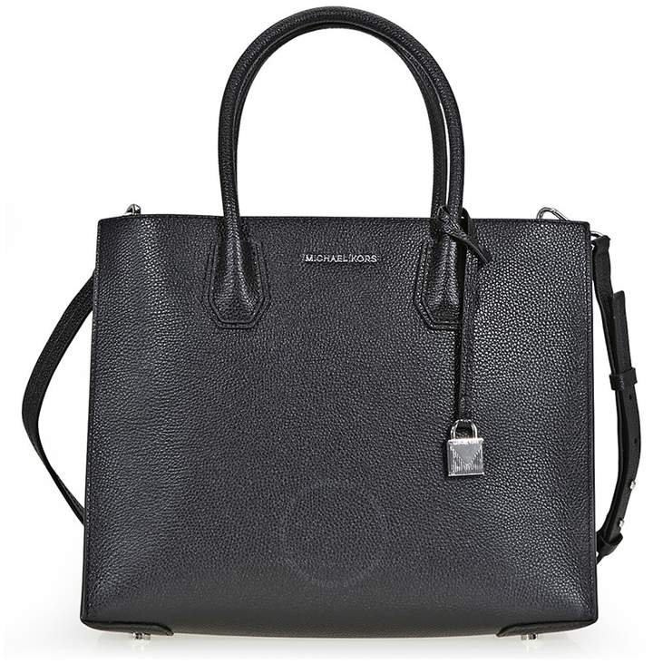 Michael Kors Mercer Large Bonded Leather Tote -Silver - ONE COLOR - STYLE