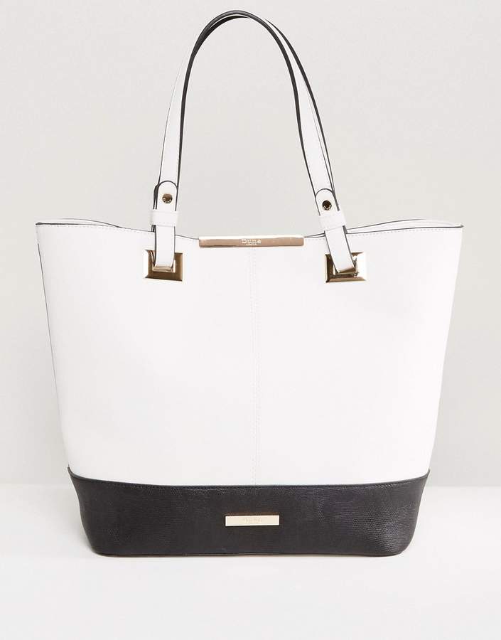 – Shopper-Tasche mit Farbblockdesign in Schwarz und Weiß